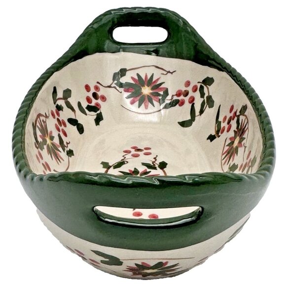 Temptations Old World Poinsettia Oval Centerpiece Baking Dish Seasonal Xmas 12oz - Picture 5 of 7
